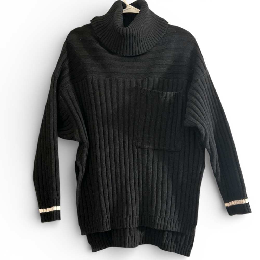 NWT Elan Ribbed Turtleneck Black Tunic Sweater Size Small - Picture 12 of 13